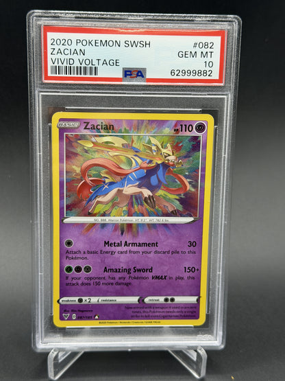 2020 Pokemon Sword & Shield Vivid Voltage #082 Zacian Vivid Voltage PSA 10