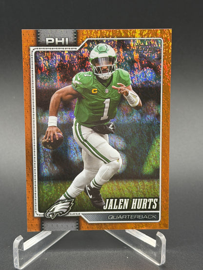 2026 Topps Flagship #167 Jalen Hurts Orange Sandglitter #/25