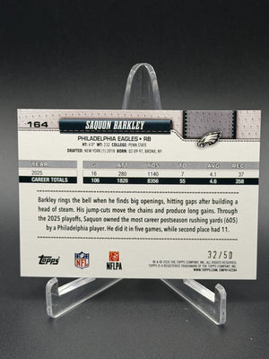 2026 Topps Flagship #164 Saquon Barkley Gold Sandglitter #/50