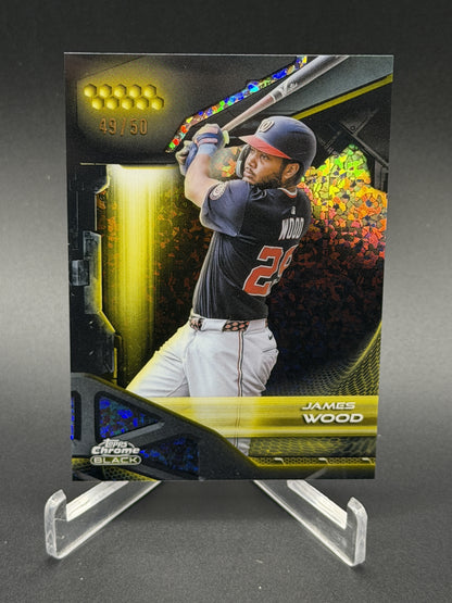 2026 Topps Chrome Black #156 James Wood Gold Mini-Diamond Refractors #/50