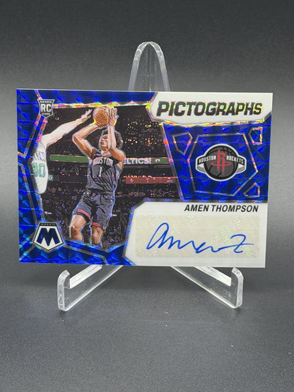 2023-24 Panini Mosaic #PM-AMN Amen Thompson Pictographs Auto Blue #/49