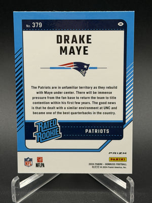 2024 Donruss #379 Drake Maye Optic Rated Rookies Preview Pink