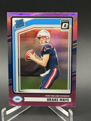 2024 Donruss #379 Drake Maye Optic Rated Rookies Preview Pink