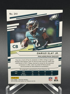 2022 Panini Prestige #241 Darius Slay Jr. Xtra Points Auto Premium Blue /99