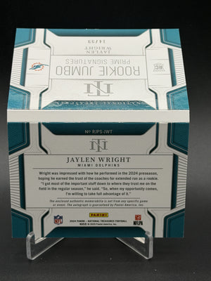 2025 National Treasures Jaylen Wright Rookie Jumbo Prime Auto Booklet /99