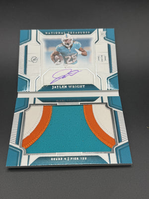 2025 National Treasures Jaylen Wright Rookie Jumbo Prime Auto Booklet /99