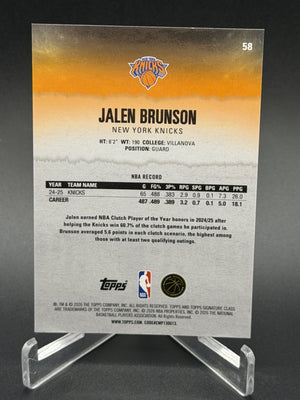 2025 Topps Signature Class #58 Jalen Brunson Chrome Orange Refractor /50