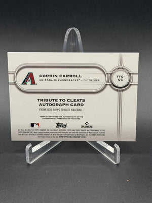 2026 Topps Tribute #TTC-CC Corbin Carroll Tribute To Cleats Autographs Pink /10