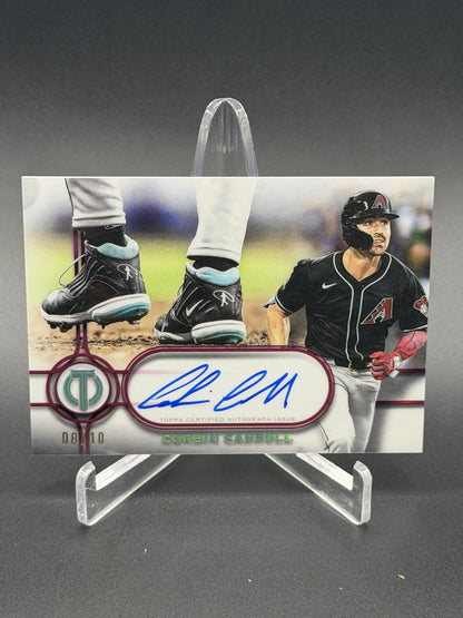 2026 Topps Tribute #TTC-CC Corbin Carroll Tribute To Cleats Autographs Pink /10