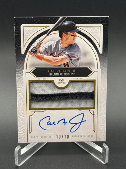 2025 Topps Definitive Collection #DAR-CR Cal Ripken Jr. Auto Relic Black #/10