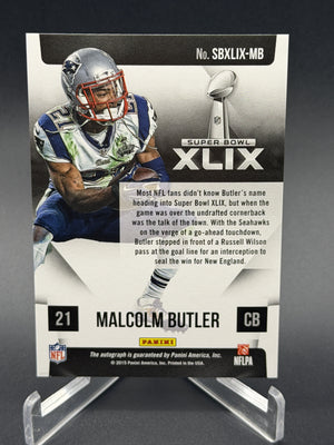 2025 Panini Honors #SBXLIX-MB Malcolm Butler 2015 Super Bowl Signatures