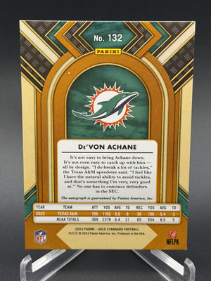 2023 Panini Gold Standard #132 De'Von Achane Rookie RC Auto /199