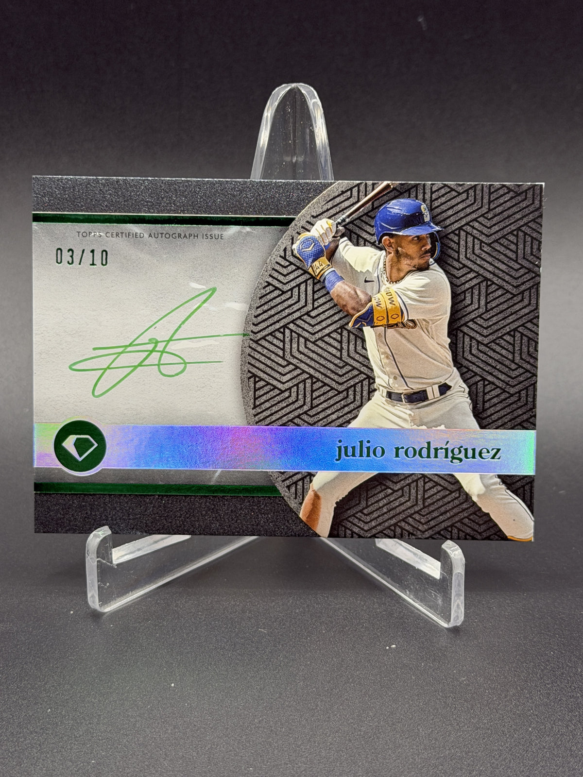 2024 Topps Diamond Icons Julio Rodríguez Polychromatink Black Green Ink /10
