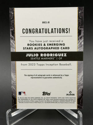 2023 Topps Inception #BRES-JR Julio Rodriguez Rookie Emerging Stars Auto #/199