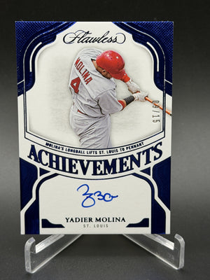 2025 Flawless #FA-YM Yadier Molina Flawless Achievements Auto Sapphire /15