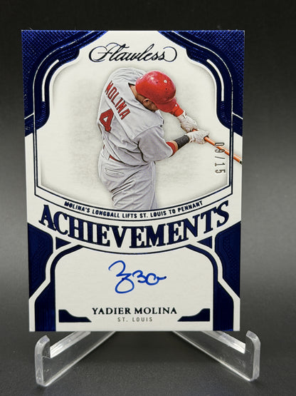 2025 Flawless #FA-YM Yadier Molina Flawless Achievements Auto Sapphire /15