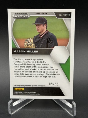 2021 Panini Prizm Draft Picks #PDP97 Mason Miller Auto Red Donut Circles /99