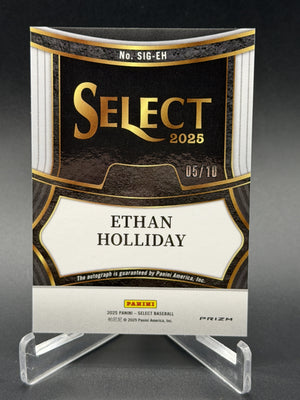 2025 Panini Select #SIG-EH Ethan Holliday Signatures Gold Prizm