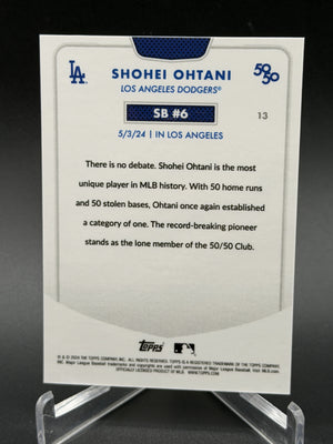 2024 Topps 50/50 #13 Shohei Ohtani Chrome SB #6 Blue /150
