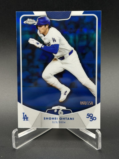 2024 Topps 50/50 #13 Shohei Ohtani Chrome SB #6 Blue /150