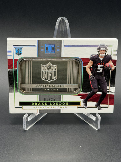 2022 Panini Impeccable #SS-DLO Drake London Rookie Silver NFL Shield /25