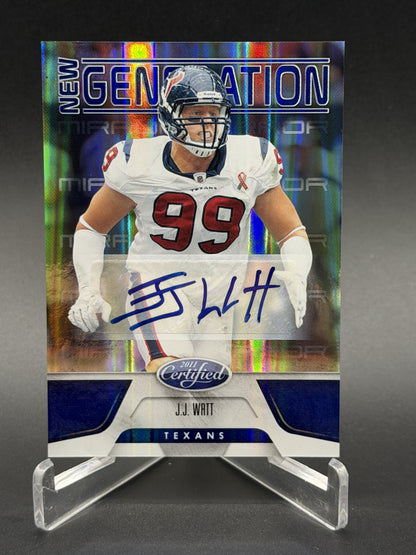 2011 Panini Certified #186 J.J. Watt Rookie New Generation Mirror Blue Auto /100