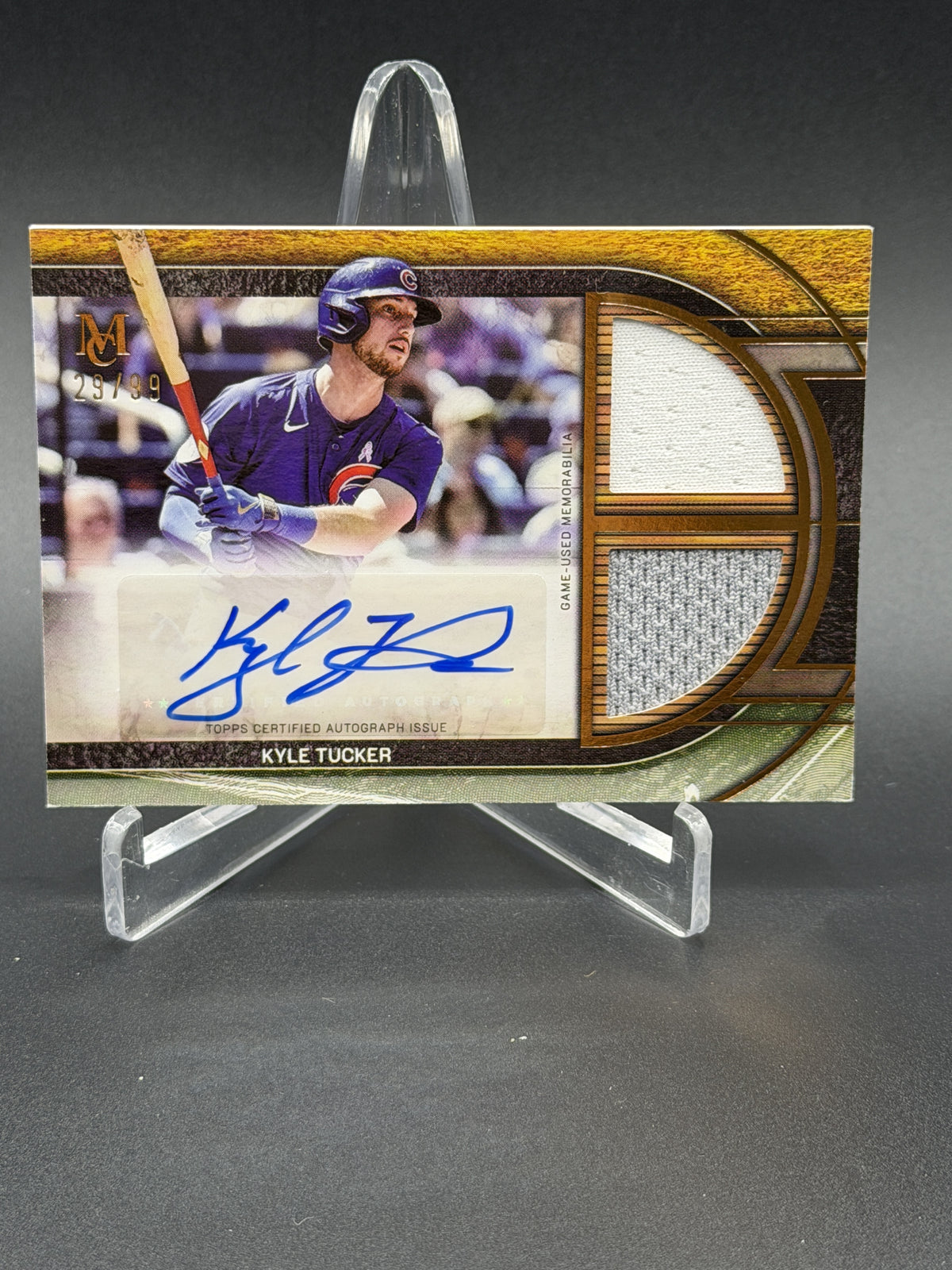 2025 Topps Museum #SPDRA-KT Kyle Tucker Swatches Dual Relic Auto /99
