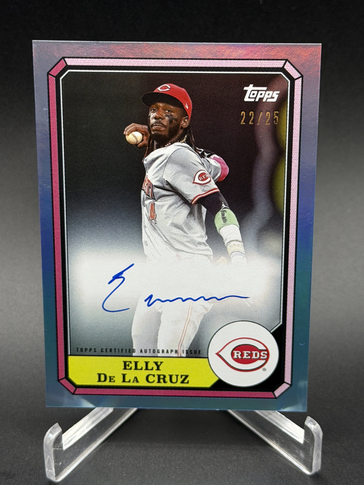 2025 Topps Archives Elly De La Cruz 1987 Boardwalk Auto Blue Foilboard /25