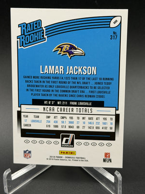2018 Donruss #317 Lamar Jackson Rated Rookie Press Proof Red