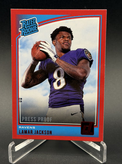 2018 Donruss #317 Lamar Jackson Rated Rookie Press Proof Red