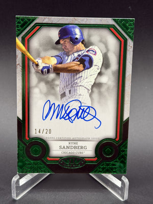 2024 Topps Tier One #T1A-RS Ryne Sandberg Tier One Autographs Green Foil #/20