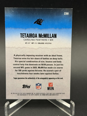 2025 Topps Signature Class #230 Tetairoa McMillan Rookie RC Auto Teal /225