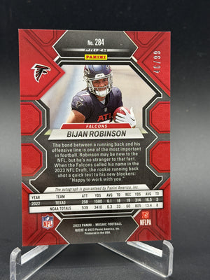 2023 Panini Mosaic #284 Bijan Robinson Rookie Autographs Mosaic Blue #/99