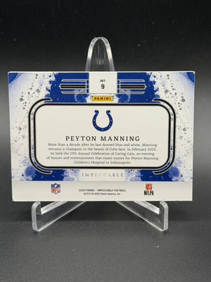 2025 Panini Impeccable #9 Peyton Manning Silver Hall of Famers #/35