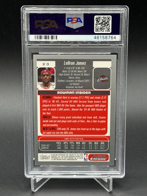 2005-06 Bowman #23 LeBron James Chrome PSA 9