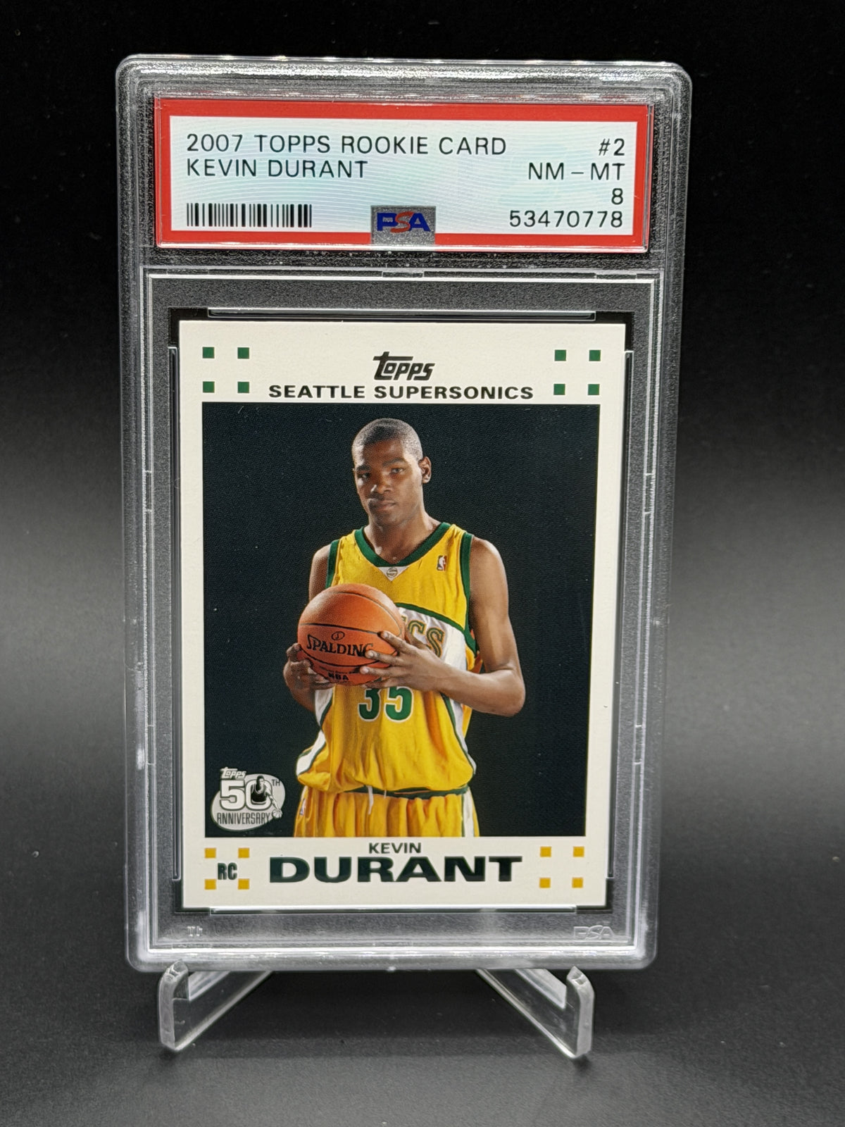 2007-08 Topps #2 Kevin Durant Rookie Set PSA 8