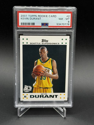 2007-08 Topps #2 Kevin Durant Rookie Set PSA 8