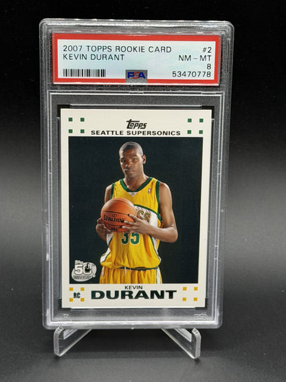2007-08 Topps #2 Kevin Durant Rookie Set PSA 8