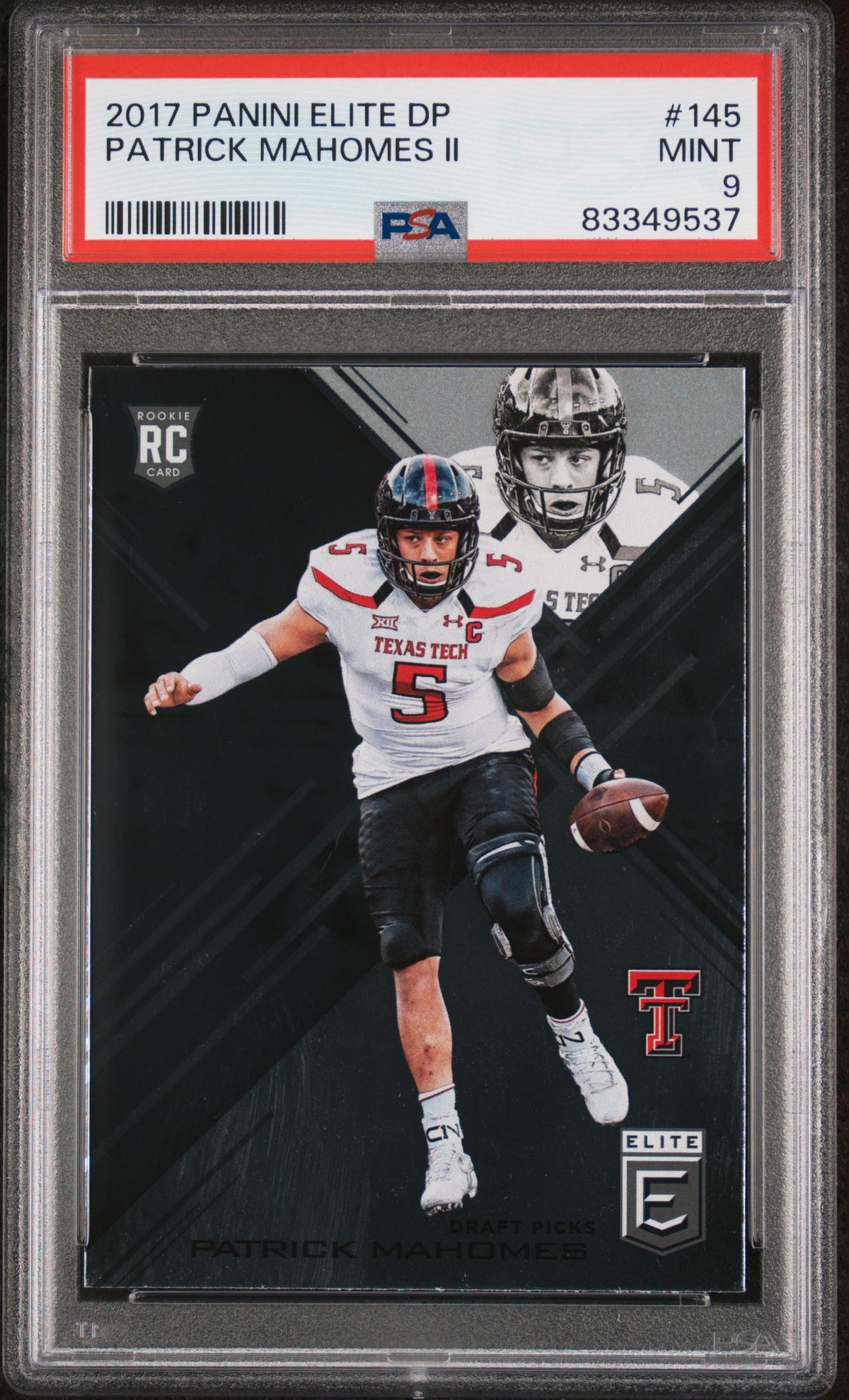 2017 Panini Elite Draft Picks #145 Patrick Mahomes II Rookie RC PSA 9