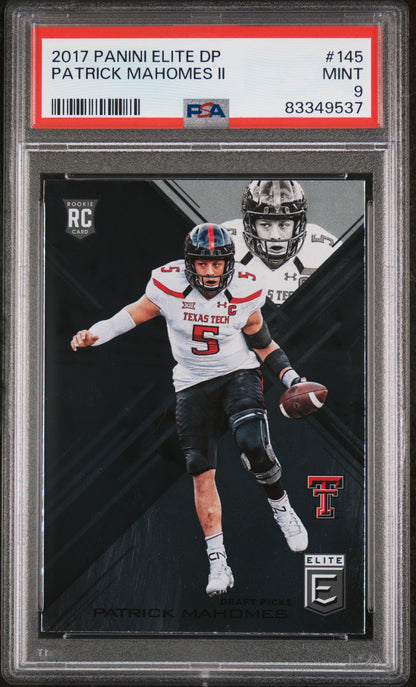 2017 Panini Elite Draft Picks #145 Patrick Mahomes II Rookie RC PSA 9