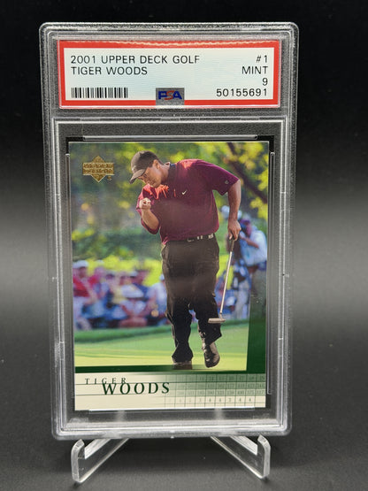 2001 Upper Deck #1 Tiger Woods Rookie RC PSA 9 (691)
