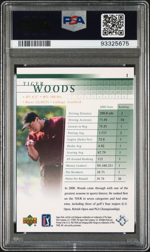 2001 Upper Deck #1 Tiger Woods Rookie RC PSA 9 (675)