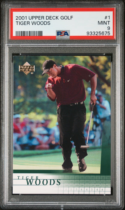 2001 Upper Deck #1 Tiger Woods Rookie RC PSA 9 (675)