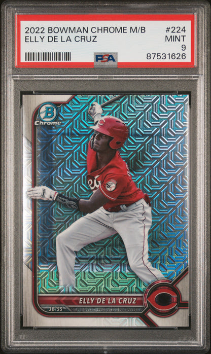 2022 Bowman Chrome Mega #BCP-224 Elly De La Cruz Prospects Mojo Refractor PSA 9