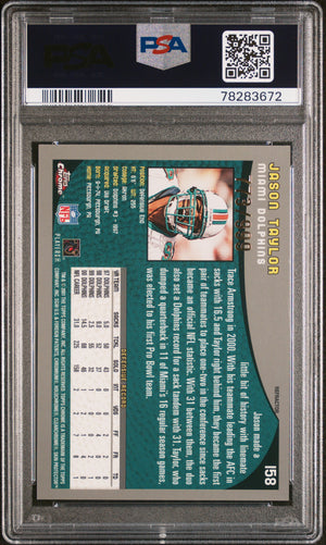 2001 Topps Chrome #158 Jason Taylor Refractors #/999 PSA 8
