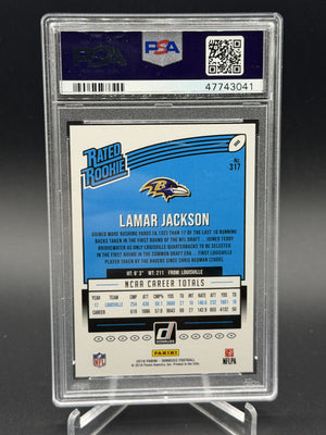 2018 Donruss #317 Lamar Jackson Rated Rookie PSA 10
