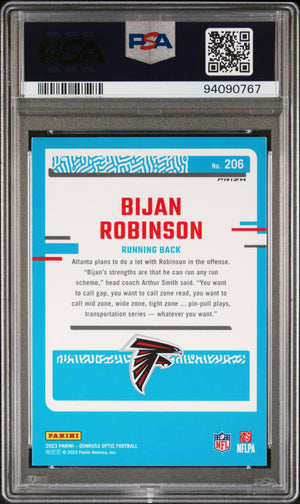 2023 Donruss Optic #206 Bijan Robinson Rated Rookie Pink PSA 10