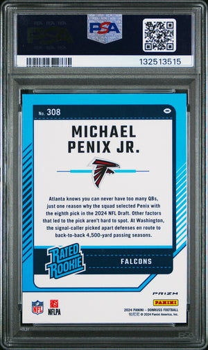 2024 Donruss #308 Michael Penix Jr. Optic Rated Rookies Preview Pink PSA 10