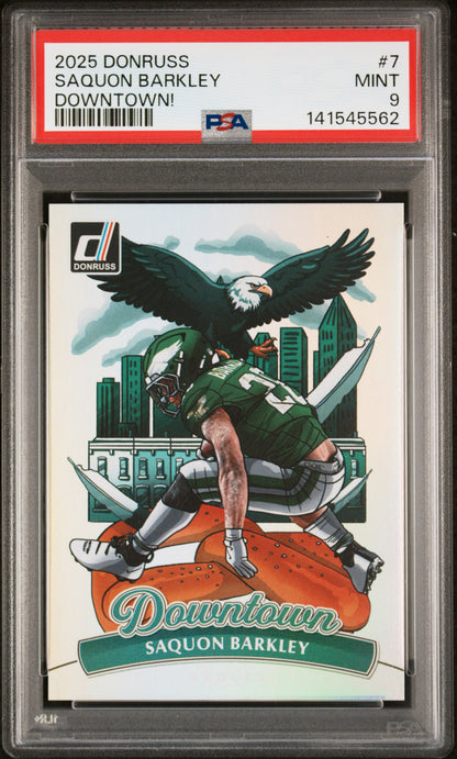 2025 Donruss #7 Saquon Barkley Downtown! PSA 9