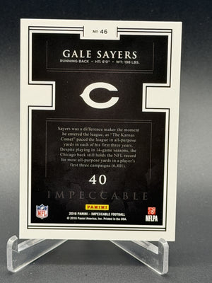 2016 Panini Impeccable #46 Gale Sayers Silver Bar NFL Logo #/12